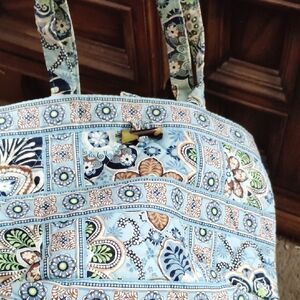 Vera Bradley Blue and Brown Floral Tote